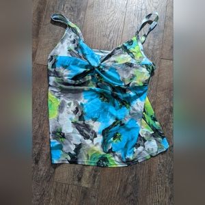 Jaclyn Smith Size 18w Floral Bathing suit top adjustable straps